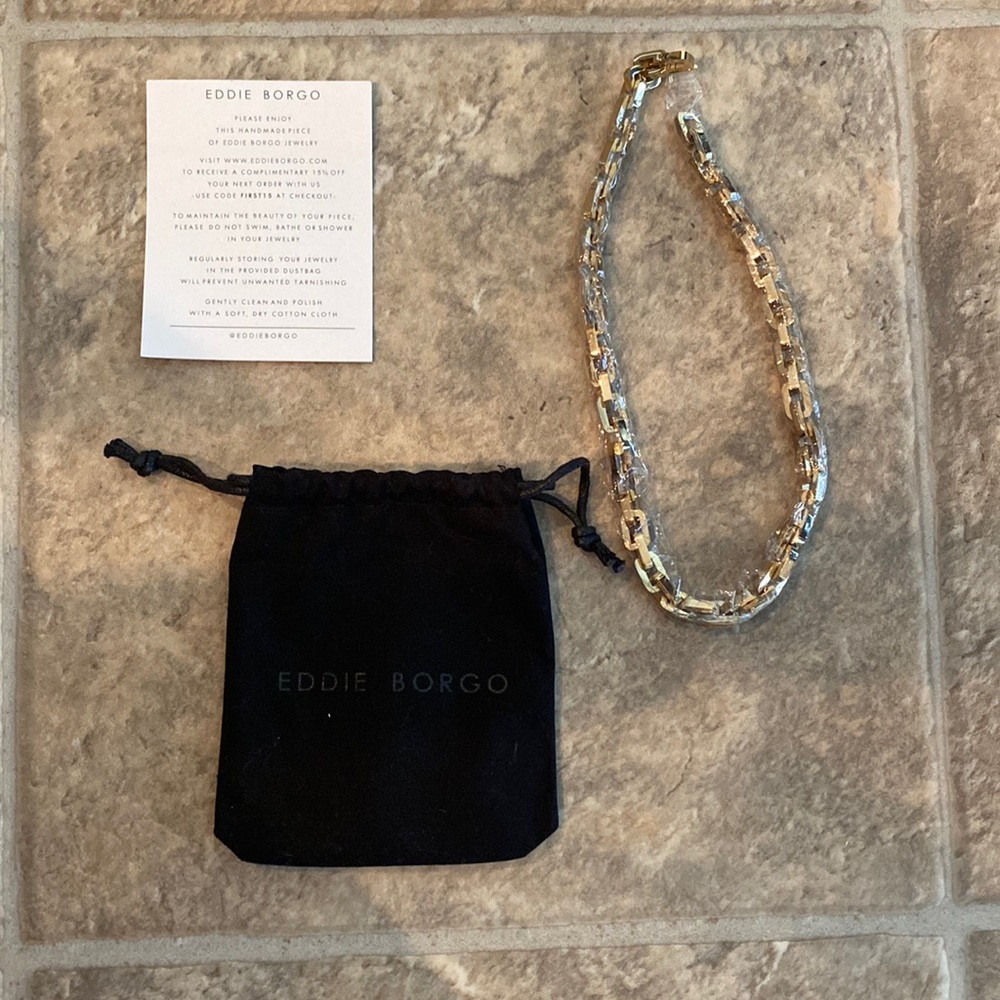 Eddie Borgo Supra Link 17” Gold Tone Necklace NWT